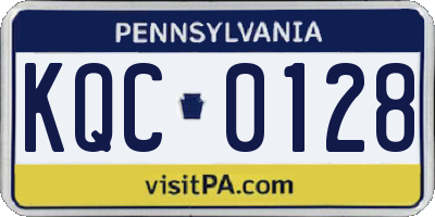 PA license plate KQC0128