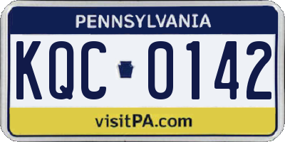PA license plate KQC0142