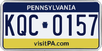 PA license plate KQC0157