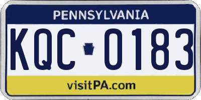 PA license plate KQC0183
