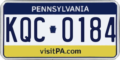 PA license plate KQC0184
