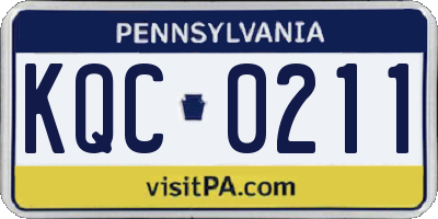 PA license plate KQC0211