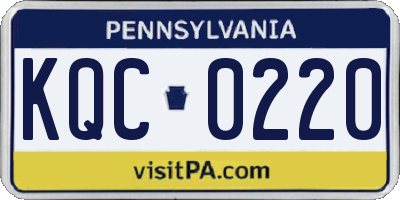 PA license plate KQC0220