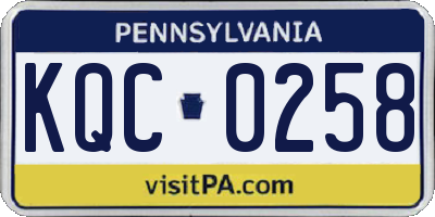 PA license plate KQC0258