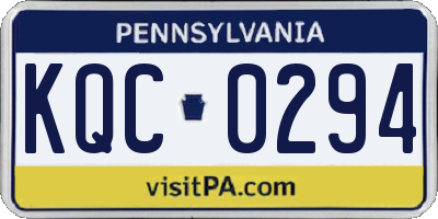 PA license plate KQC0294
