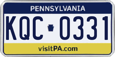 PA license plate KQC0331