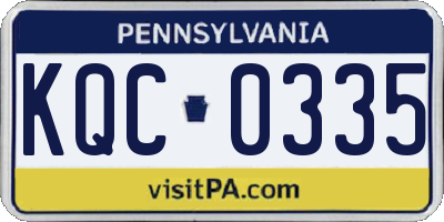 PA license plate KQC0335