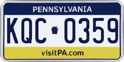 PA license plate KQC0359