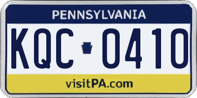 PA license plate KQC0410