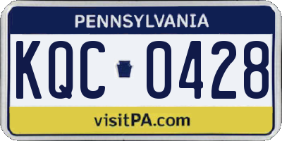 PA license plate KQC0428