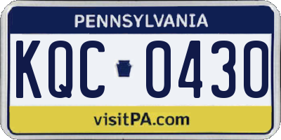 PA license plate KQC0430