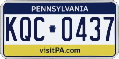 PA license plate KQC0437