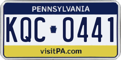 PA license plate KQC0441