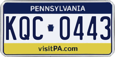 PA license plate KQC0443