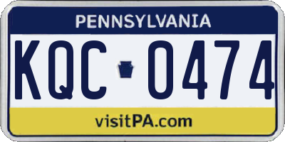 PA license plate KQC0474