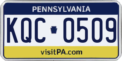 PA license plate KQC0509