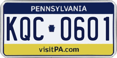 PA license plate KQC0601