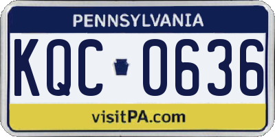 PA license plate KQC0636