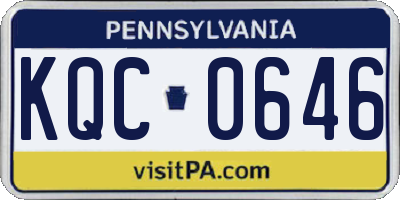 PA license plate KQC0646