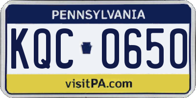 PA license plate KQC0650
