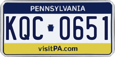 PA license plate KQC0651