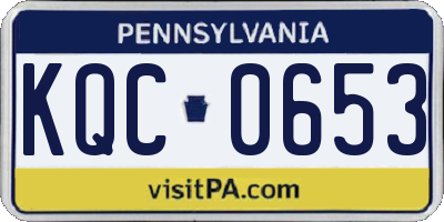 PA license plate KQC0653