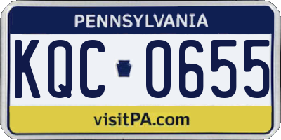 PA license plate KQC0655