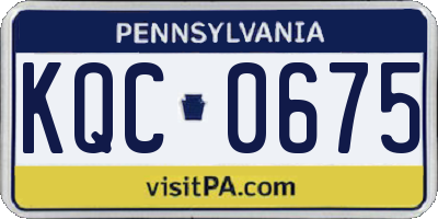 PA license plate KQC0675