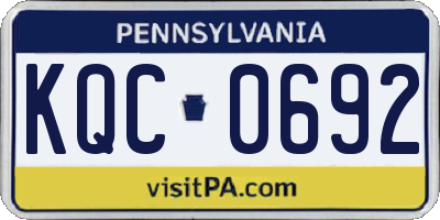 PA license plate KQC0692
