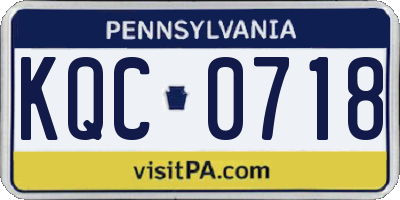 PA license plate KQC0718
