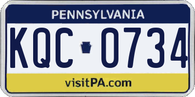 PA license plate KQC0734