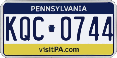 PA license plate KQC0744