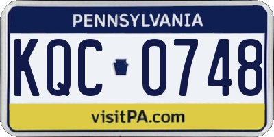 PA license plate KQC0748