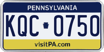 PA license plate KQC0750