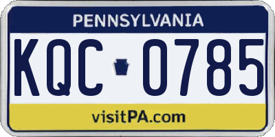 PA license plate KQC0785