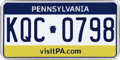 PA license plate KQC0798