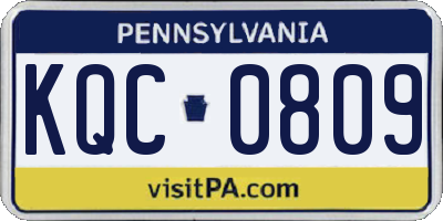 PA license plate KQC0809