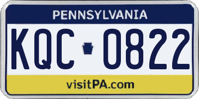 PA license plate KQC0822