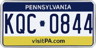PA license plate KQC0844