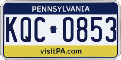 PA license plate KQC0853