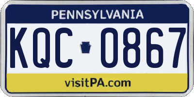 PA license plate KQC0867