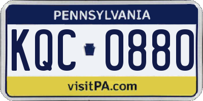 PA license plate KQC0880