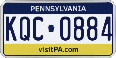PA license plate KQC0884