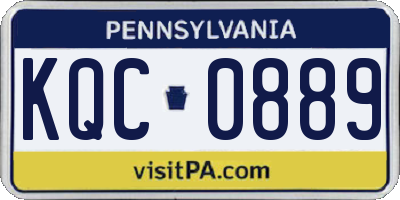 PA license plate KQC0889
