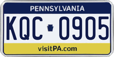 PA license plate KQC0905