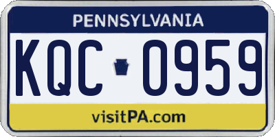 PA license plate KQC0959