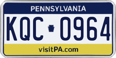PA license plate KQC0964
