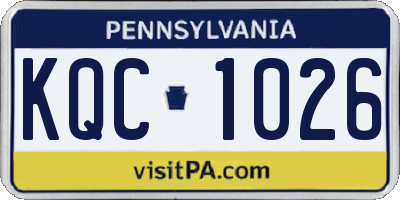 PA license plate KQC1026