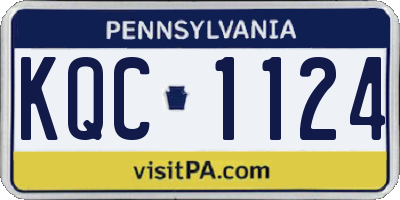 PA license plate KQC1124