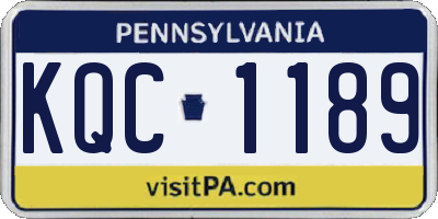 PA license plate KQC1189